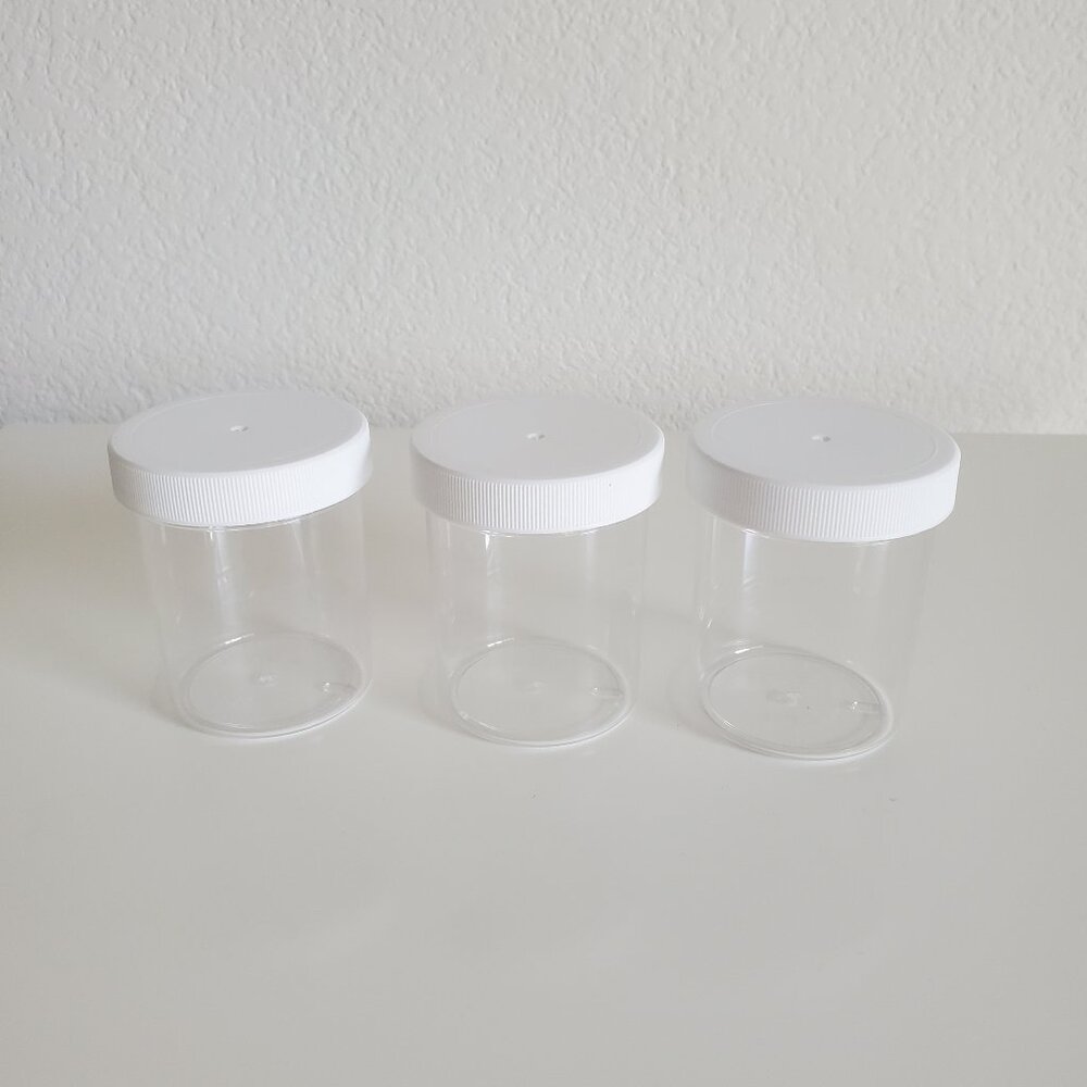 (3 pack) Empty Clear Plastic Jars/Containers, 4oz